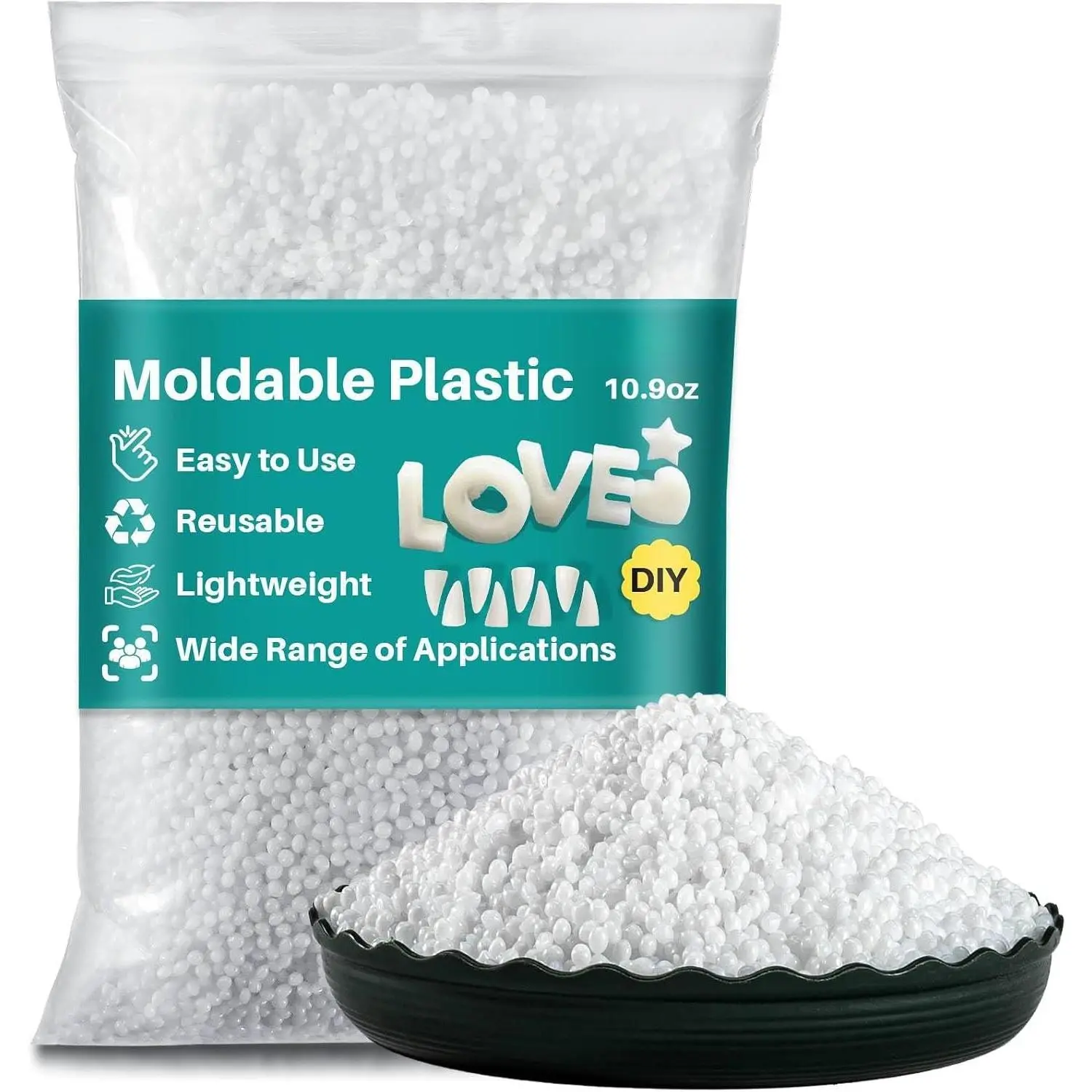 310G Moldable Plastic Pellets - Thermoplastic Beads Polymorph Plastic Meltable  Thermal Beads for Crafts,DIY,,Temporarily Repair,Modeling,Halloween Vampire  Fangs