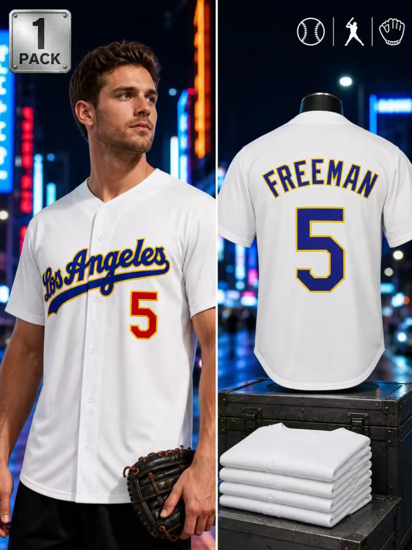 Men's #17 Los Angeles Stitched Baseball Jersey, Classic Fans Edition Embroidered Baseball Shirt, Soft Breathable Sports Uniform for Daily Wear Game Day, Ideal Gift for Baseball Fans