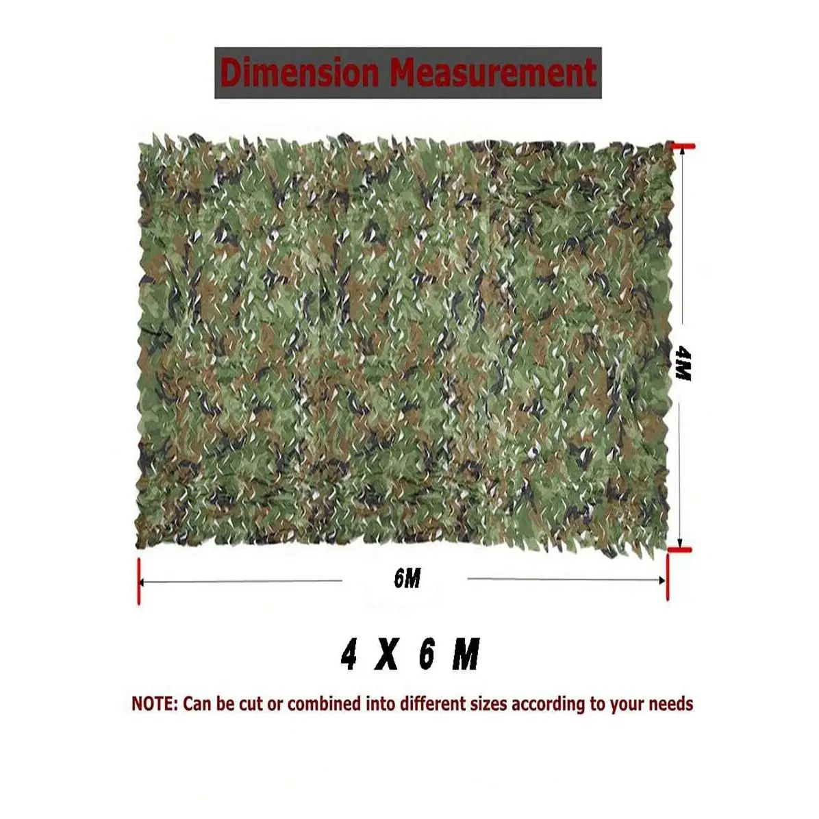 Jungle Camouflage Netting - Heavy-Duty Functional Mesh Polyamide Fabric, Sun Shade for Camping, Hunting Outdoor Sports Equipment