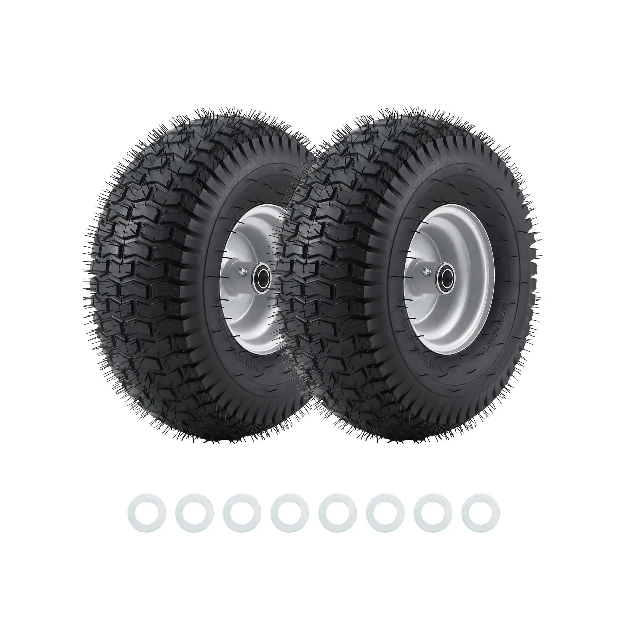 Flat Free Durable Tire for Golf Cart Heavy Duty 500lbs, Zero Turn Front Wheel, Centered Hub with 1/2", 5/8", 3/4" Ball Bearings Replacement for Bad Boy, Cub Cadet, Garden Mowers 2 Pack, Size: 13×6.50-6