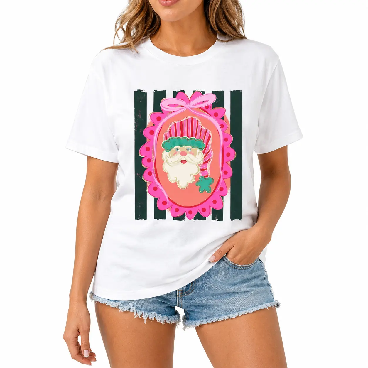 Women's "A Picture Perfect Christmas" Festive Graphic Short-Sleeve Crew Neck T-Shirt, Casual Daily Holiday Top