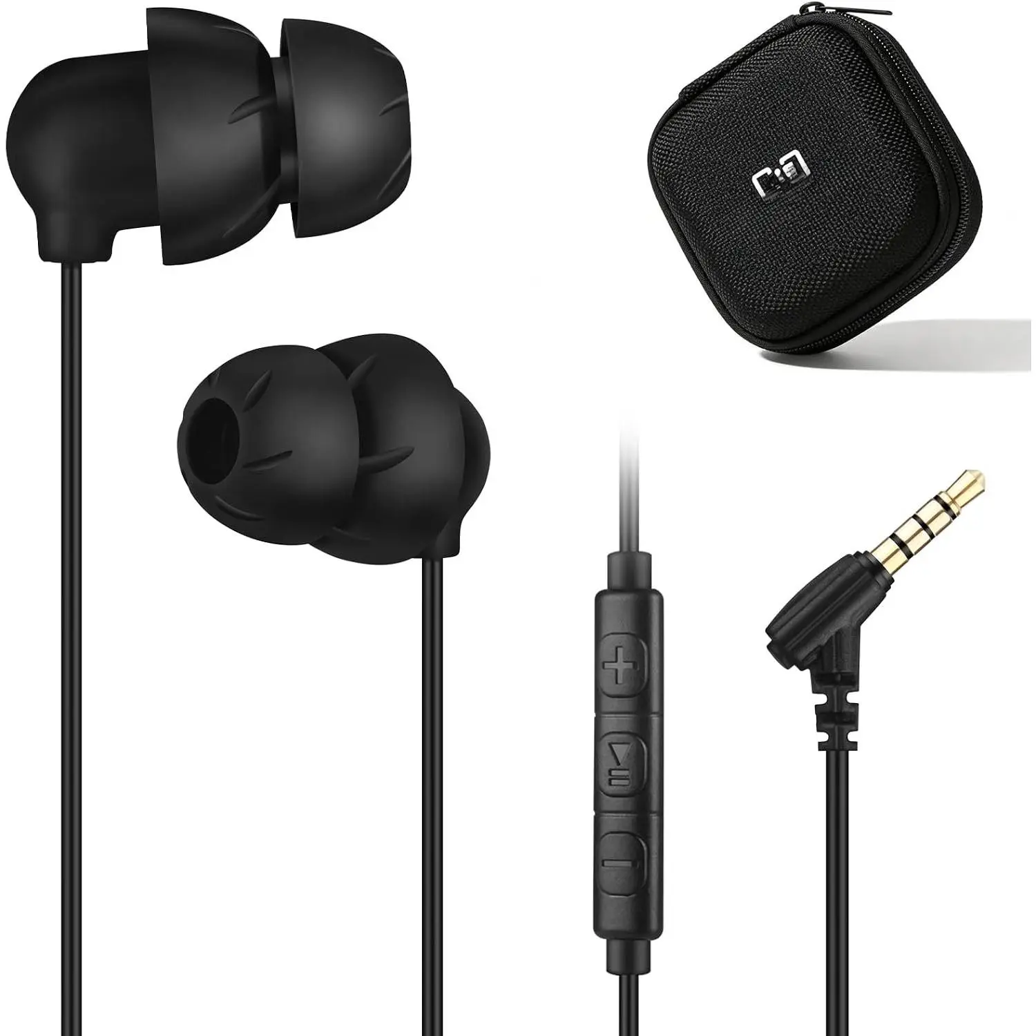 Sleep Earbuds, 3.5mm Wired Sleep Headphones with Mi, for Side Sleepers | Soft Type  Earphones with -in Mi, -Layer Noise Isolation, Ideal for Sleep, Travel & Daily Use
