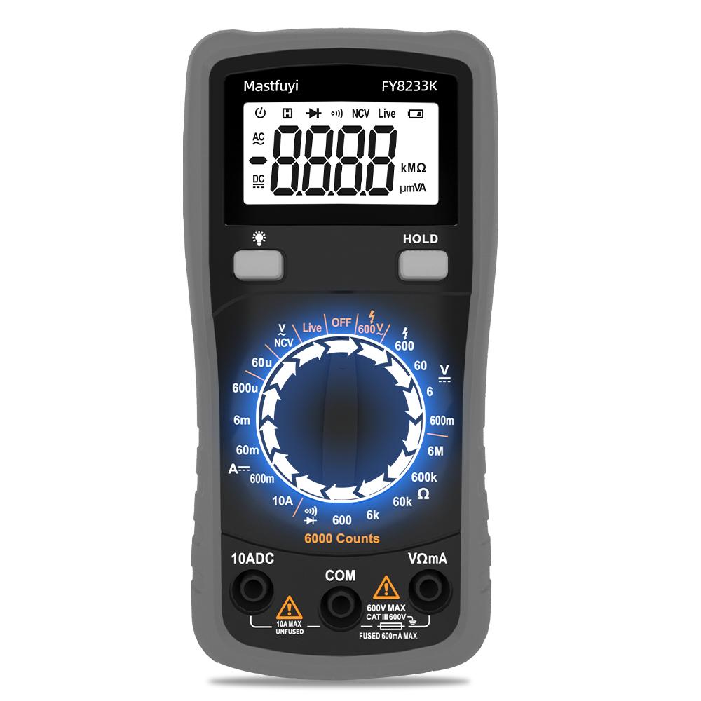 High Precision Digital Multimeter with LCD Display, Smart Overload Protection, Battery Powered Tool for Electricians & Repairers