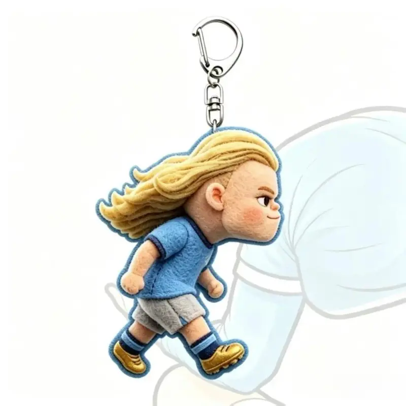 Erling Haaland Football Merchandise Acrylic Keychain Cute Cartoon Keyring Bag Charm Gift