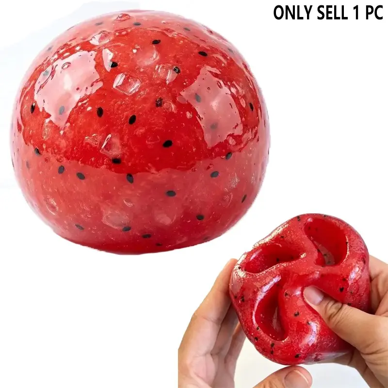 Watermelon Smoothie Squishy Stress Relief Toy - Soft Squeeze Fidget Item with Crinkly Sound, Slow Rising Decompression Sensory Plaything, Ideal Gift for Collectors