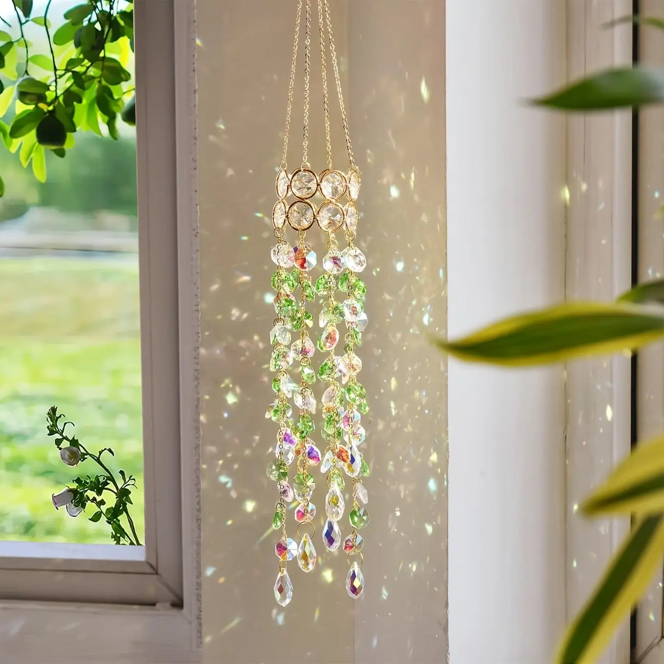 Hanging Window Garden Crystal Sun Catcher, Design, Home Hanging Decoration, Suitable for Indoor and Outdoor Decor, Party Use, 1 Piece