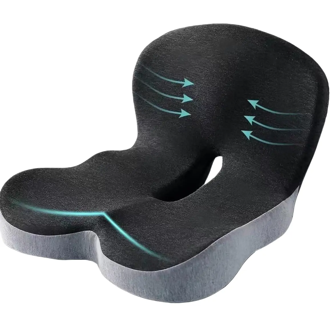 Memory Foam Seat Cushion, Ergonomic Back Support, Relieves Sciatica Pain, Sciatica Relief, Ideal for Long Drives, Office Work, Dormitory Use, Essential