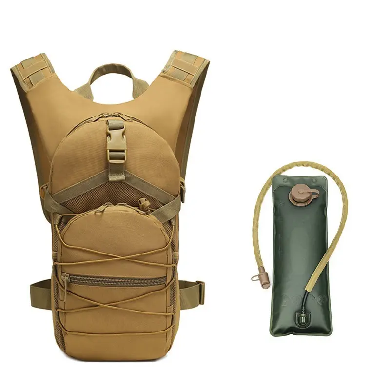 Tactical Outdoor Hydration Backpack Vest for Men, Oxford Cloth, Straps, Anti-Bounce Cycling Water Bag, Multi-Compartment, 3L Bladder Compatible