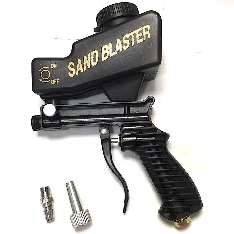 Portable Air-Powered Sandblaster, Mini Gravity-Driven Tool, Handheld Air Abrasion Machine, Connected to Compressor