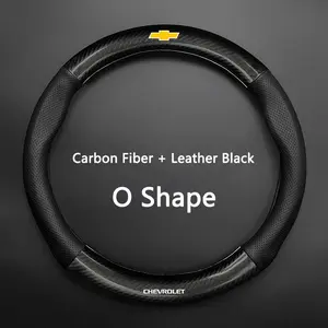 Chevrolet Car Steering Wheel Cover, Carbon Fiber Leather Suede, Fits Cruze, Captiva, Lacetti, Aveo, Niva, Spark, Sonic, Trax, Camaro