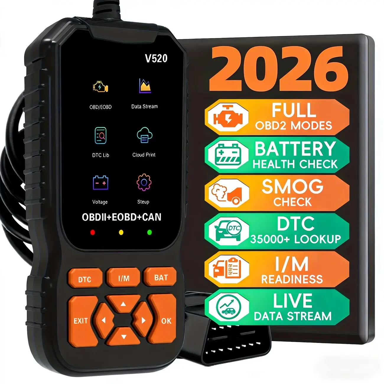V520 OBD2 Car Diagnostic Scanner Auto Engine Code Reader Vehicle Fault Detector