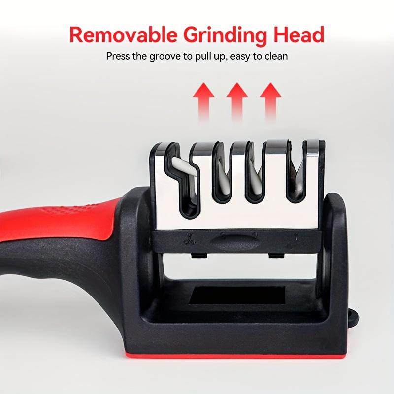 4-Stage Professional Knife Sharpener - High-Precision Whetstone, Diamond, And Ceramic Sharpening Stone with Non-Slip Grip - Easy to Use, Fast Sharpening, And Long-Lasting Performance, Suitable for Father'S Day