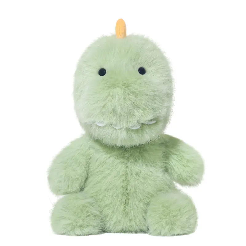 Tini Series Green Dinosaur Plush Toy, 25cm Cute Goofy Stuffed Animal, Soft Fluffy Kawaii Dinosaur Doll, Emotional Companion Healing Toy for Home Sofa Bed Decor, Birthday Holiday Gift for Kids and Adults