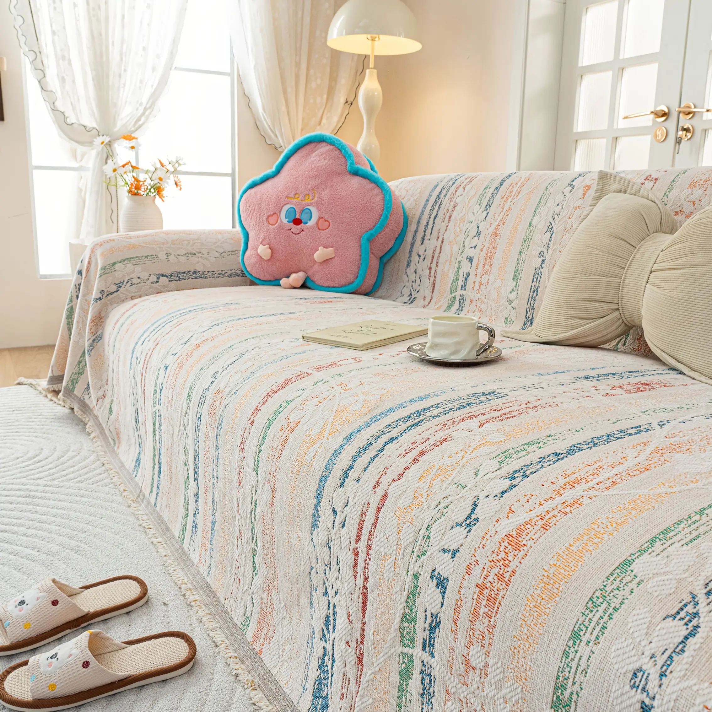 2026 new style chenille cat-proof sofa cover cloth one-piece machine washable sofa cover all-season dustproof blanket