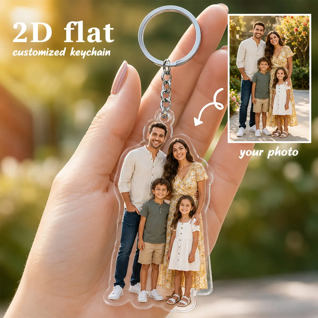Custom Acrylic Keychain, Acrylic Photo Keychain |   Personalized Car Interior Pendant, Double-Sided Effect, Perfect Gift for Couples, Friends, and Pet Lovers, Family Member Gift, Suitable for Any Vehicle, A Choice for Valentine's Day, Christmas Day