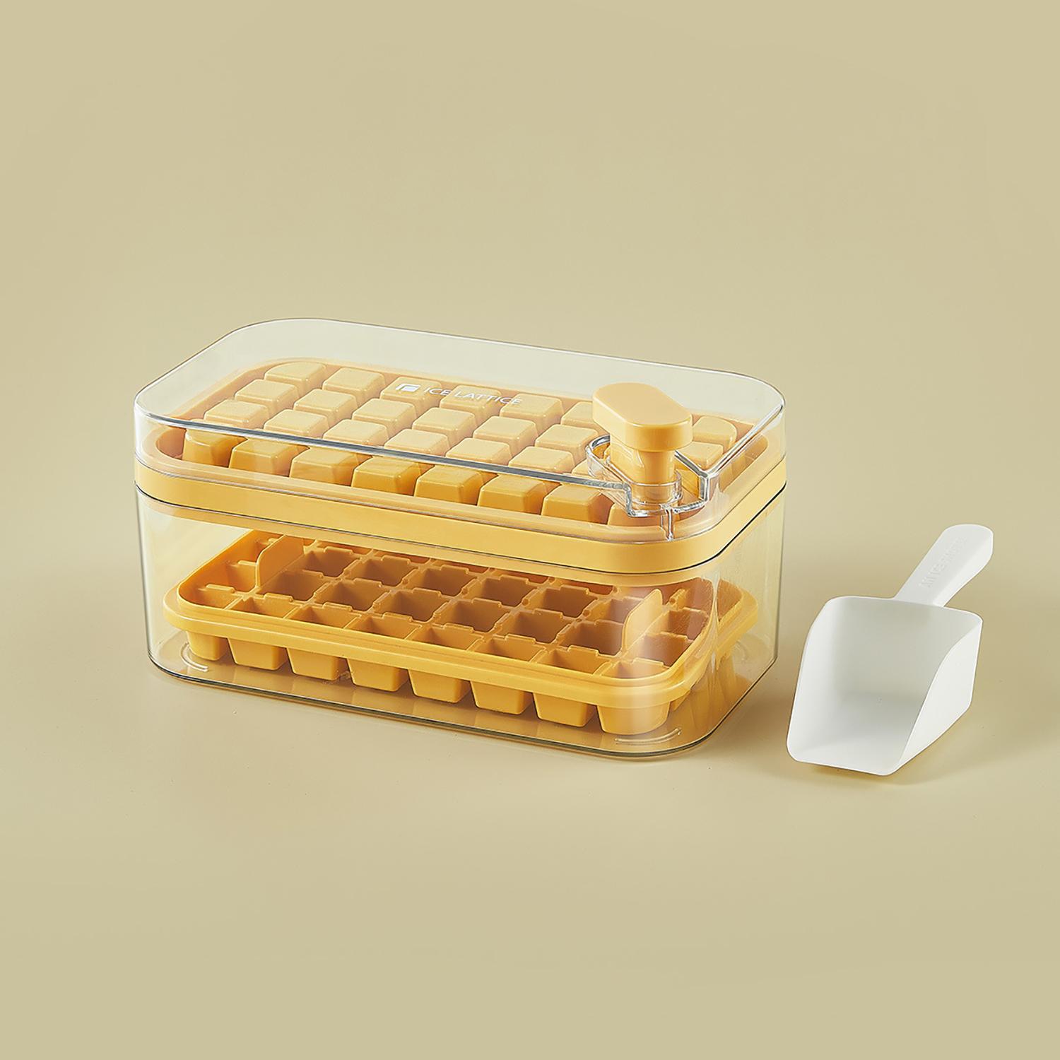 Household double-layer ice cube tray, ice cube mold, easy to demold, large-capacity ice cube storage box, Ice Molds