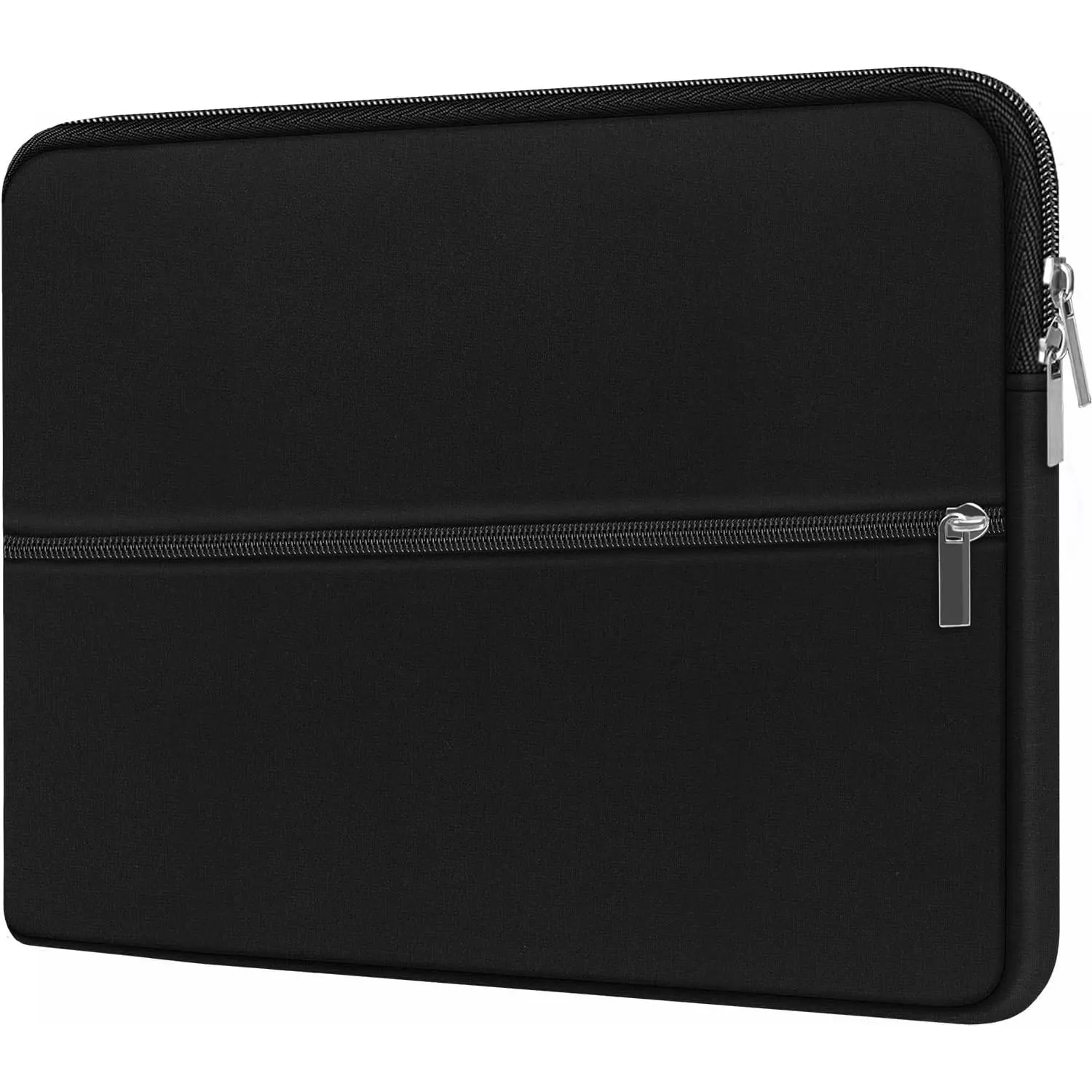 13.3-Inch Laptop Sleeve, Synthetic Padded Shockproof Travel Case with External Pocket & Zipper Access, Compatible with MacBook Air/Pro 13/Pro 14 M5 M4 M3 M2 M1, Black