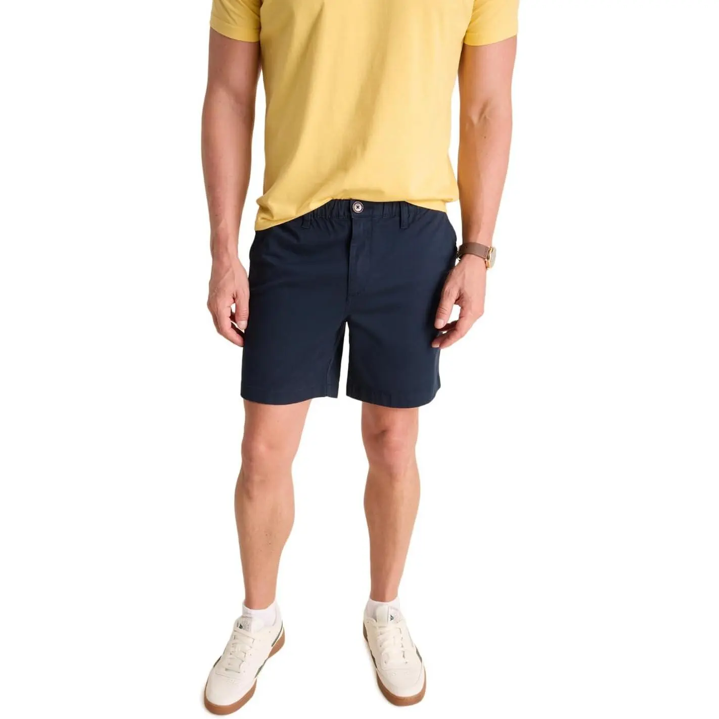 Men's Chubbies 7-in Menswear Chino Shorts - Stretch Cotton Blend Fabric, Elastic Waistband, Side Pockets, Back Zipper Pockets for Casual Day & Golf Wear, Stretchy