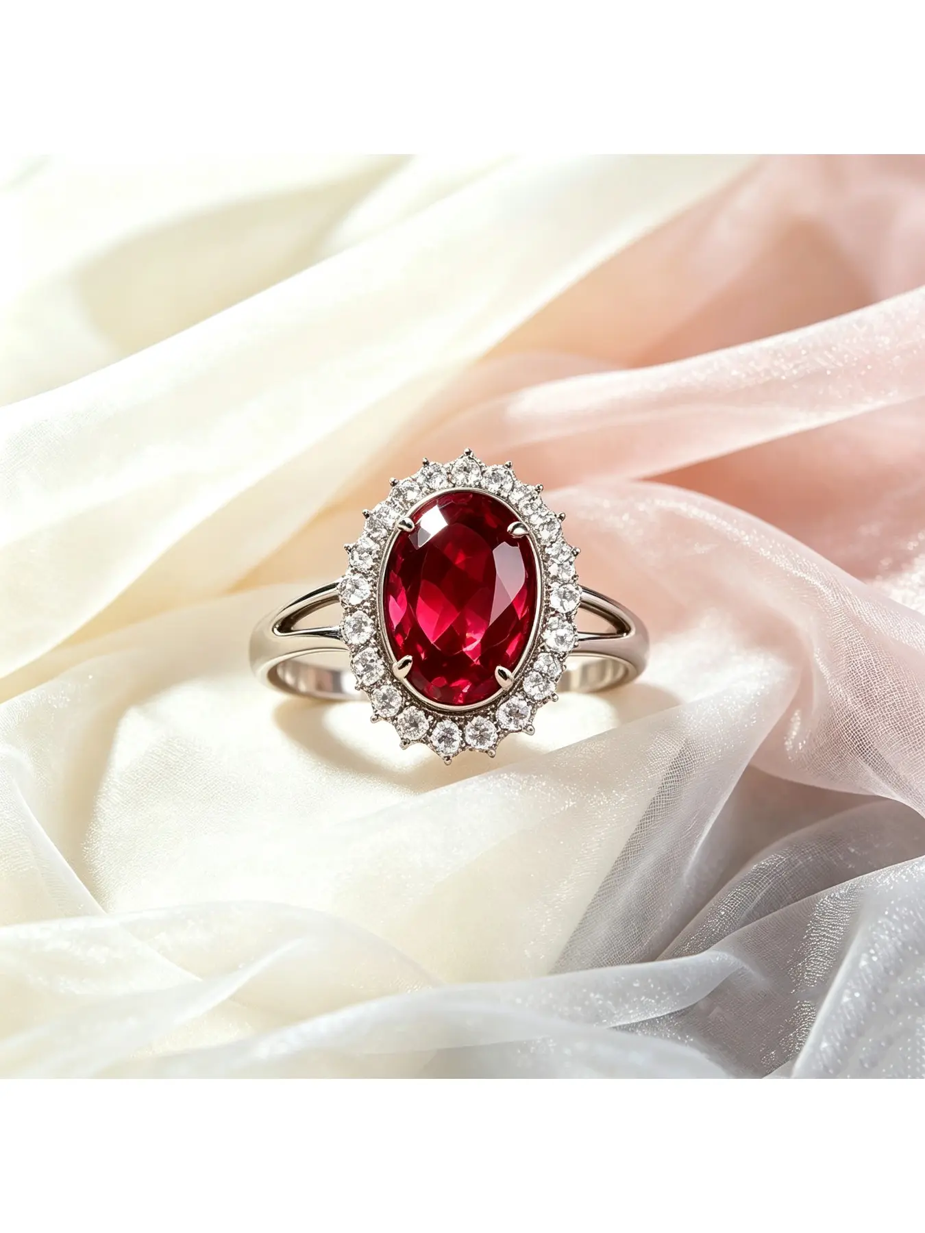 Oval Vivid Purple Gem Sunflower Halo Split Shank Silver Band Luxurious Statement Ring, Tender Promise Ring, Sentimental Anniversary Ring, Exquisite Dainty Jewelry for Valentine Dinners, Christmas Gifts and Banquet Daily Outfits