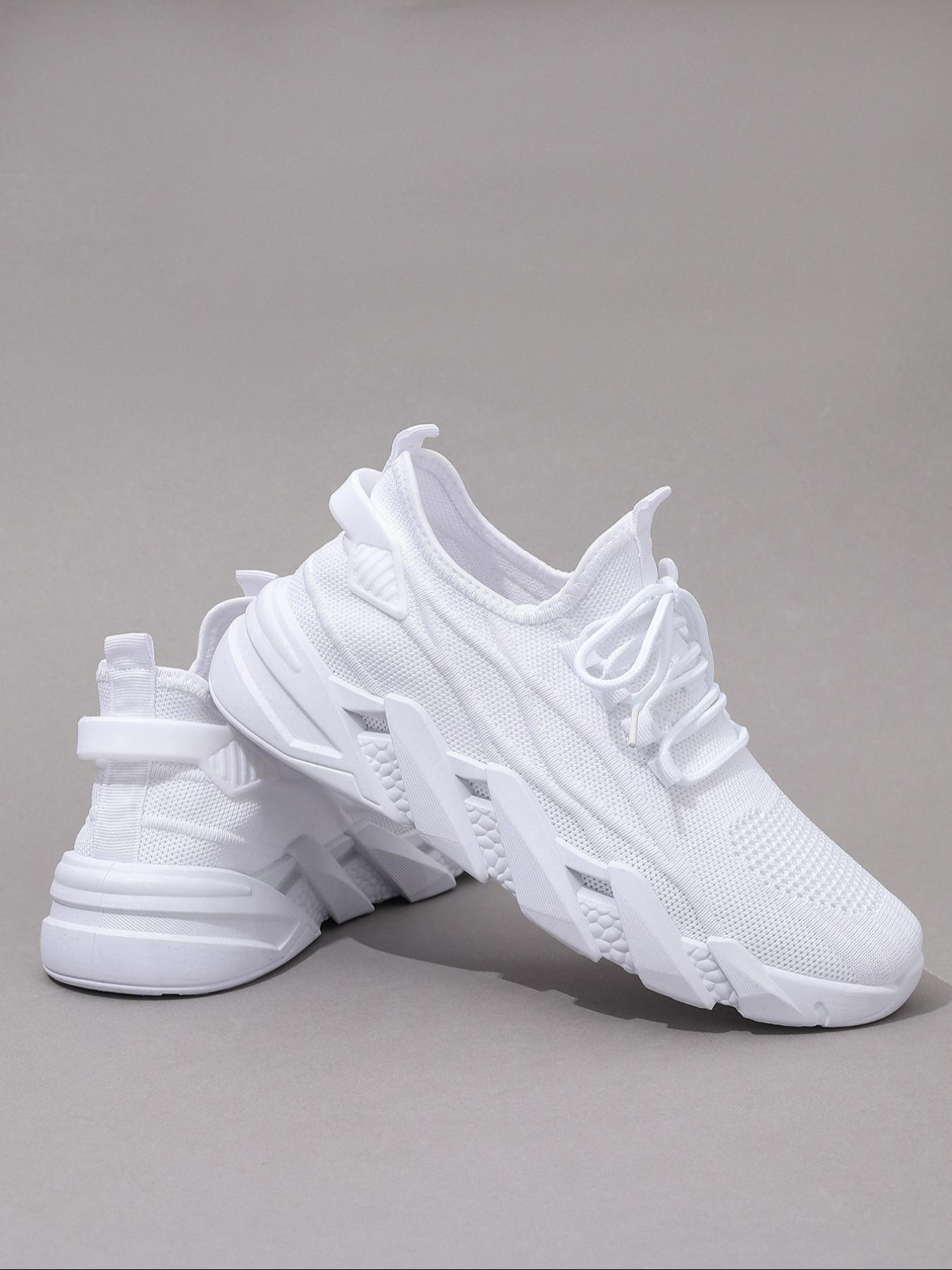 Men's Casual Sports Shoes, Shock Absorbing PVC Sole, Round Toe Low Top Design, All-Season Wearable, Comfortable & Durable