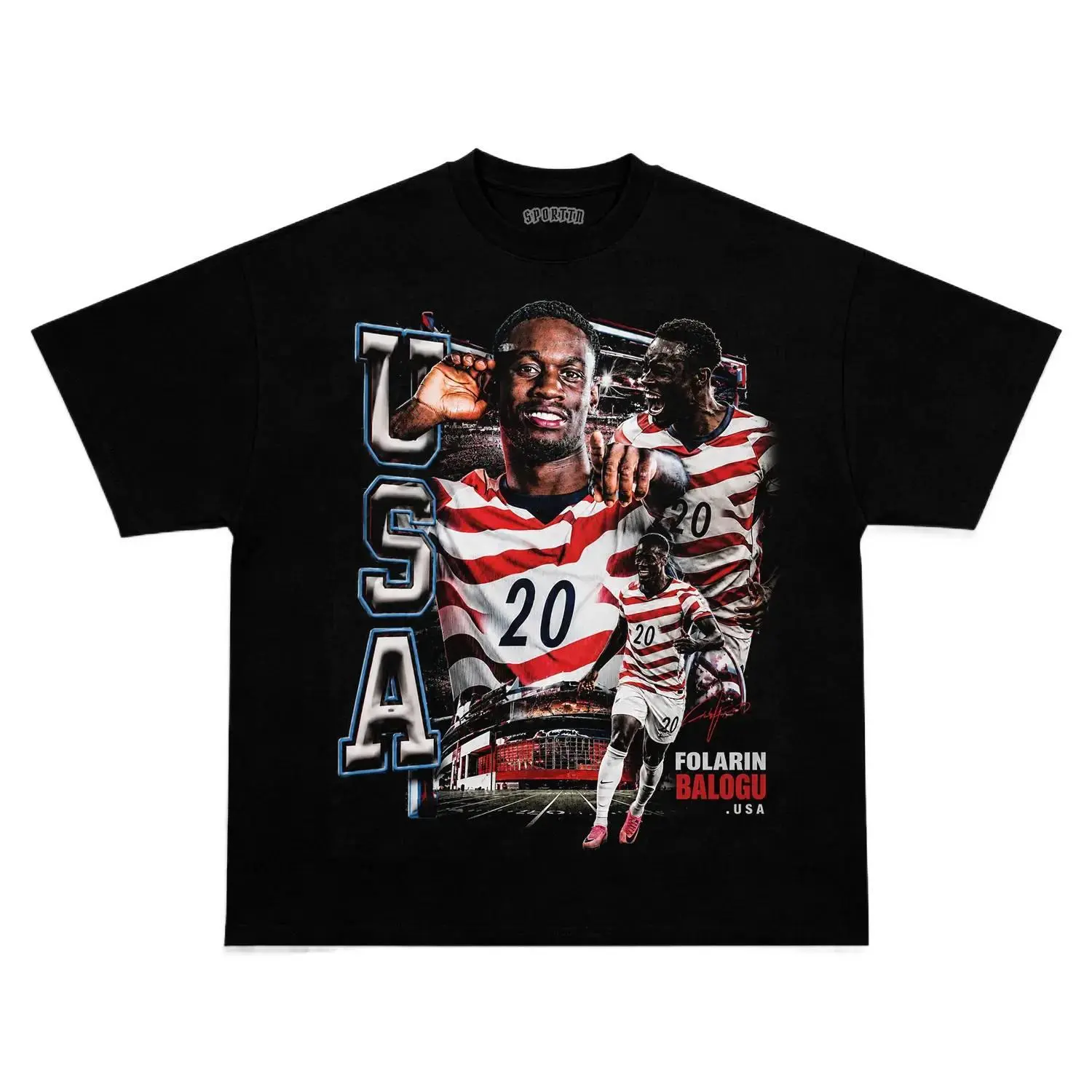 Oversized Streetwear T-shirt, Folarin Balogun Graphic Top in Soft Cotton with Crew Neck, Unisex Gift for Fans, Short Sleeves, Tshirt