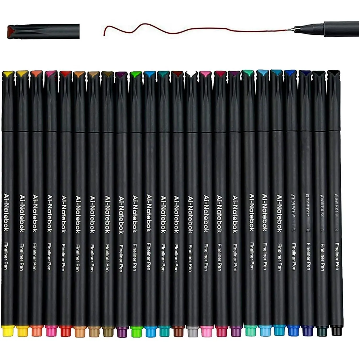 Fineliner Color Pens Set, 0.38mm Fine Tip Pens, Porous Fine Point Makers Drawing Pen, Journaling Supplies,  for Writing in  Journal and Planner, 24  Colors
