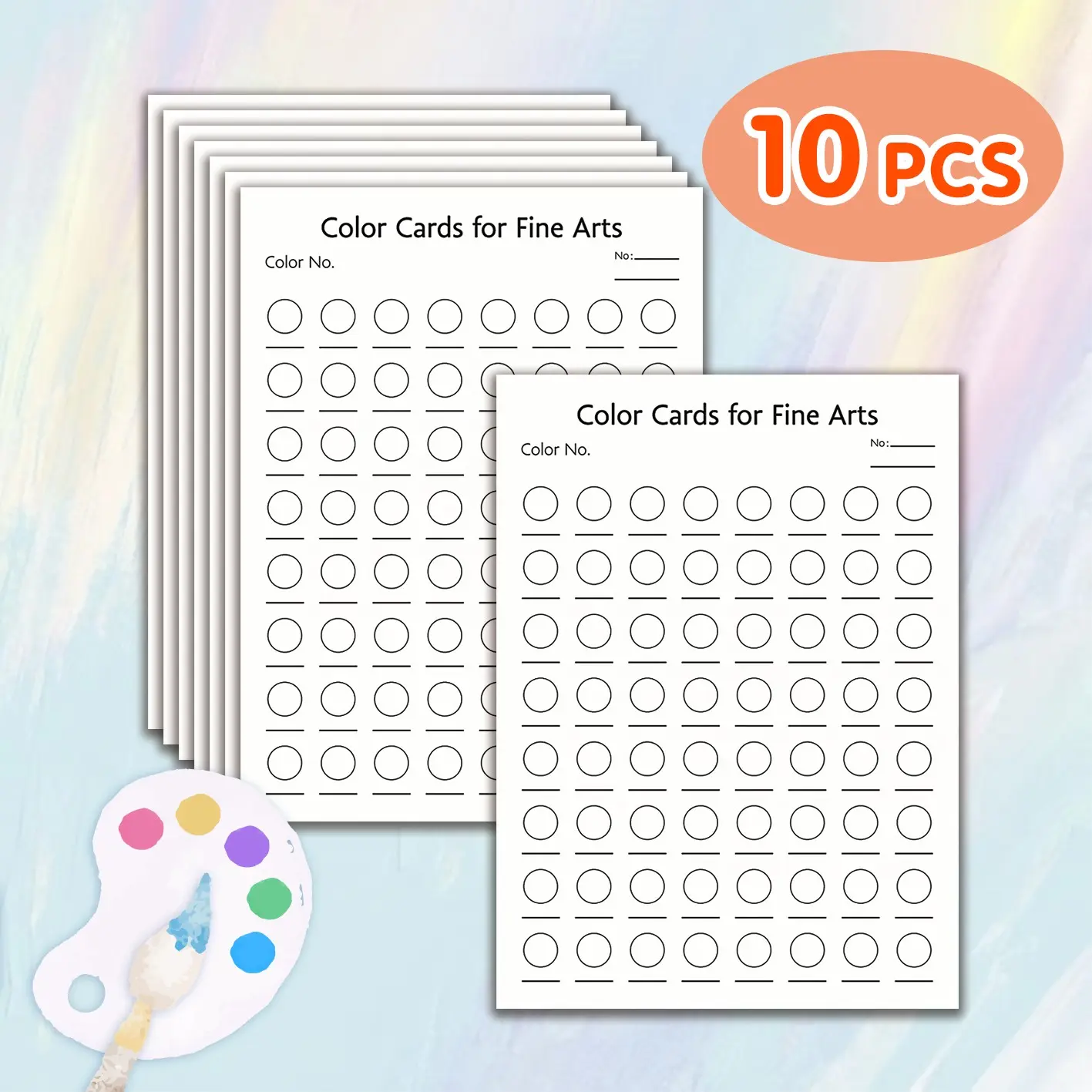 Double-Sided Circular Blank Art Color Swatch Cards, Ideal for Artists, Pencil Enthusiasts, Students, Home Studio Use, Lightweight and Compact, Artist Supplies