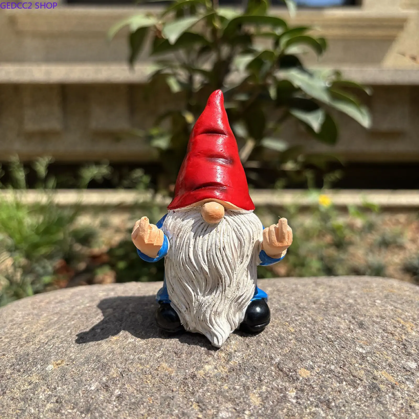 Funny Garden Gnome Statue, Flipping Off Resin Gnome Decoration for Lawn, Yard & Garden, Humorous Outdoor Decor Gift