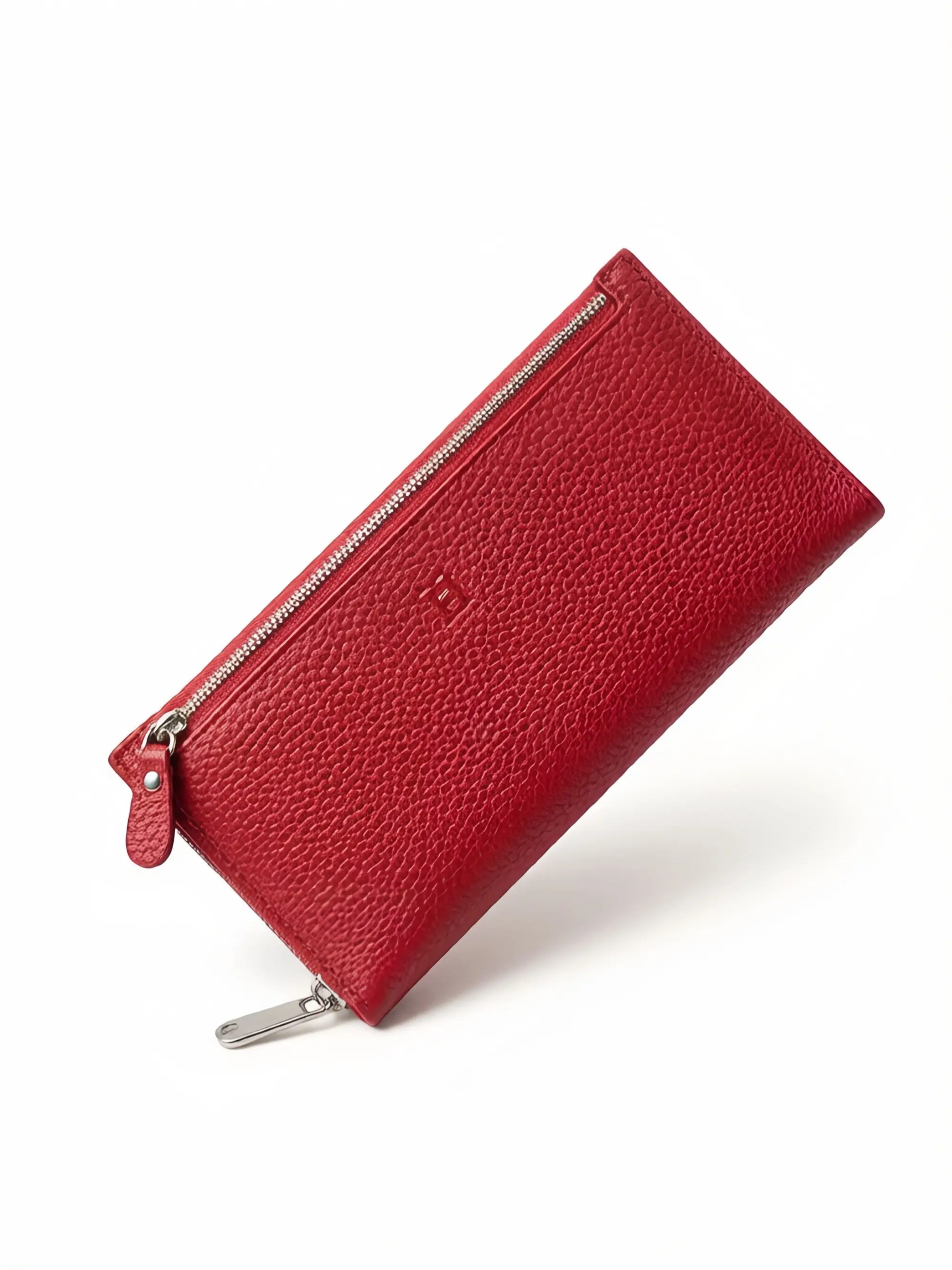 Women's Genuine Leather Long Wallet, Ultra-Thin Multi-Card Slot Zipper Purse, Large Capacity Handheld Card Holder, Elegant for Commute and Travel