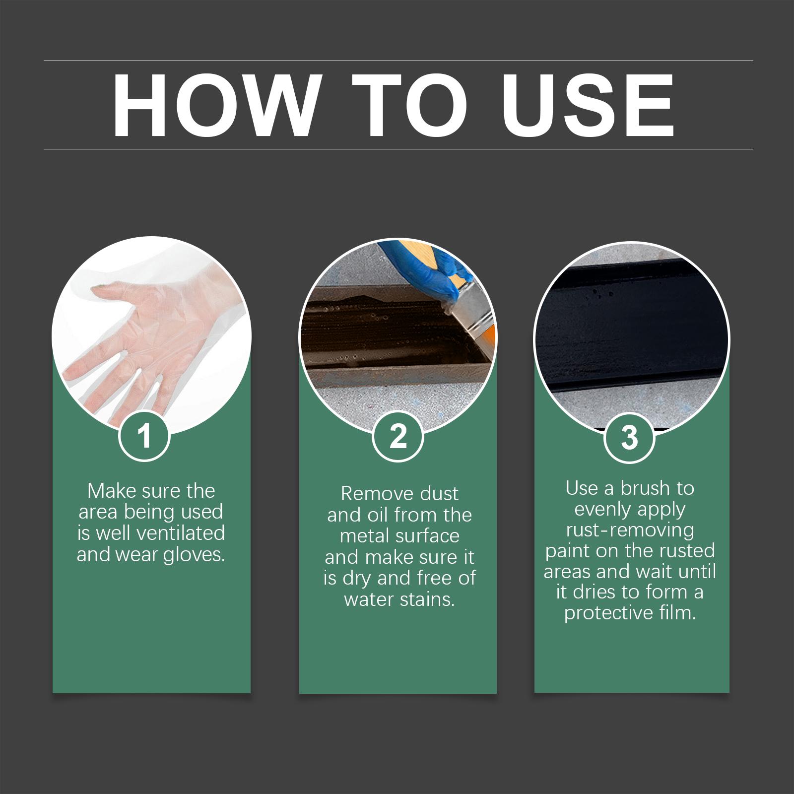 Jakehoe Metal Rust Removal Paint, Metal Surface Rust Prevention Durable Protection Rust Quick Dry Rust Removal Paint