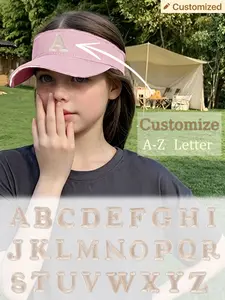 1PC  Letter Visor Cap For Teens 8-13Y, Customizable A-Z Alphabet Empty Top Baseball Hat, Perfect For Summer Vacation, PE Class, Park Cycling, Seaside Holiday & Day Trip, Breathable Ponytail Headband Sun Visor