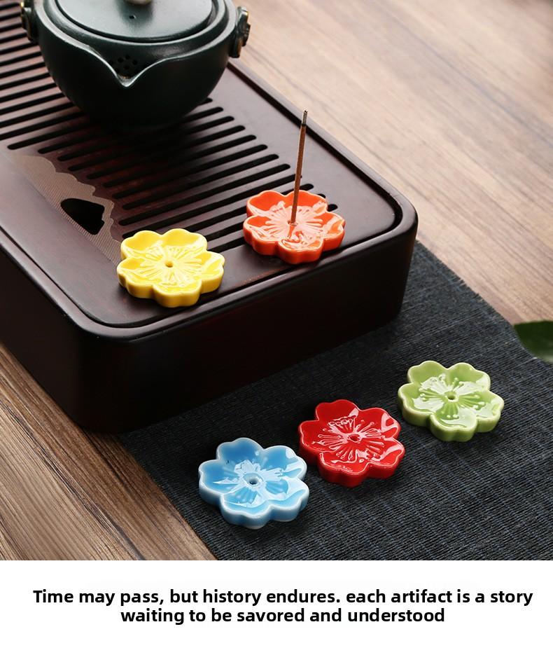 Cherry Blossom Mini Incense Holder & Tray for Sandalwood & Agarwood Sticks - Decorative Design incense stick