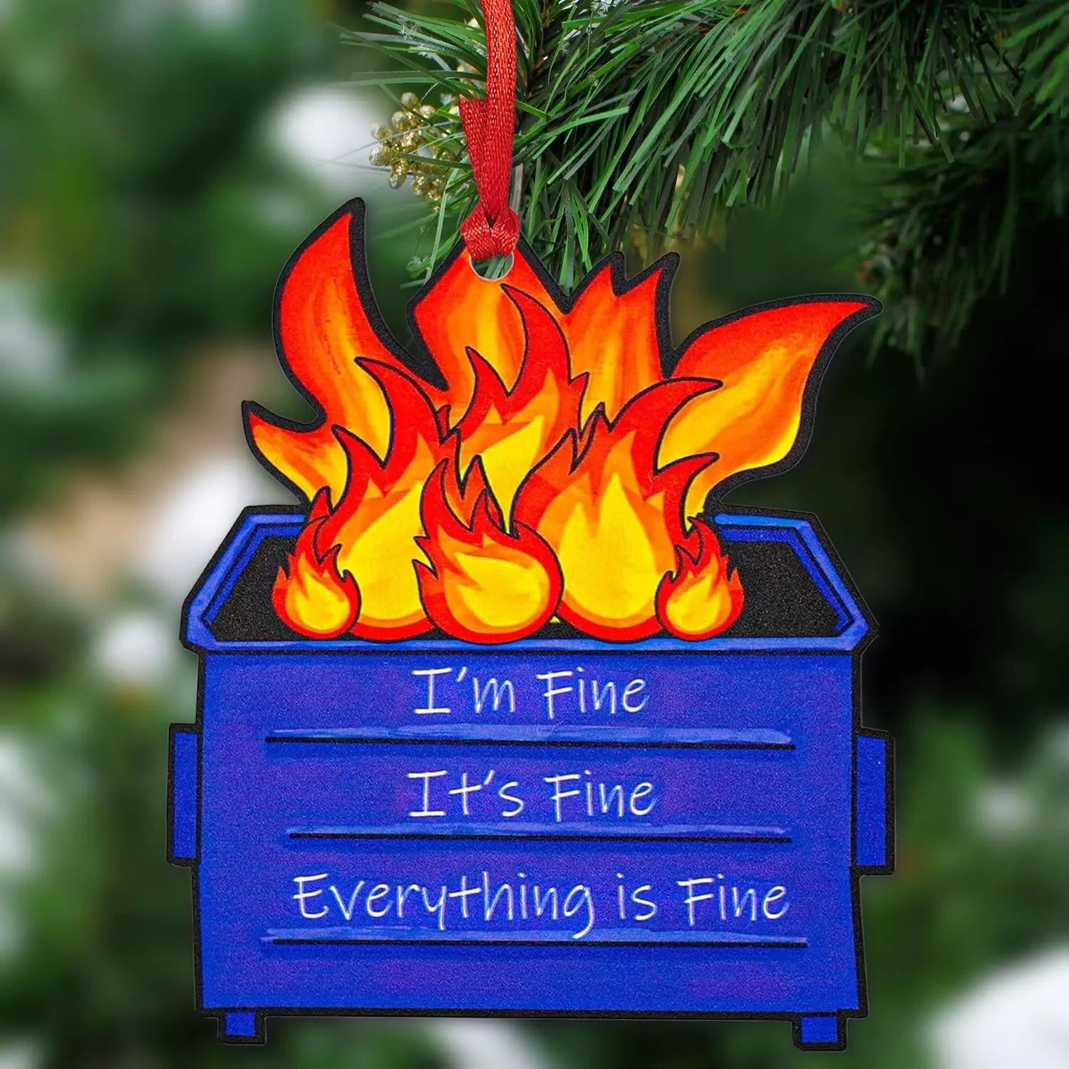 Funny Dumpster Fire Ornament - 2026 Christmas Ornament Tree Decoration Funny Ornaments  Gifts for Family  Coworker