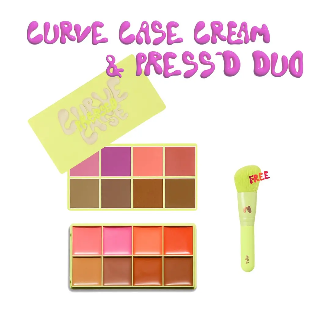 Curve Case Cream & Pressed Duo with Free Mini MF4 Brush, Made by Mitchell
