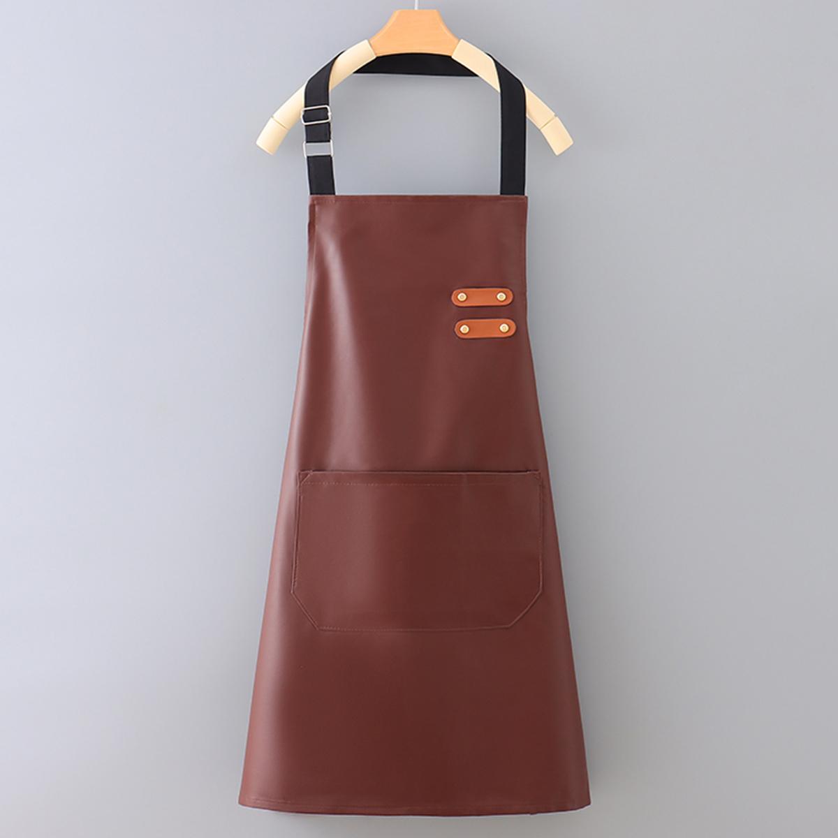 Solid Color Apron, Waterproof & Oil-proof Apron for Men and Women, Kitchen Cooking Apron, Household Kitchen Cooking Supplies