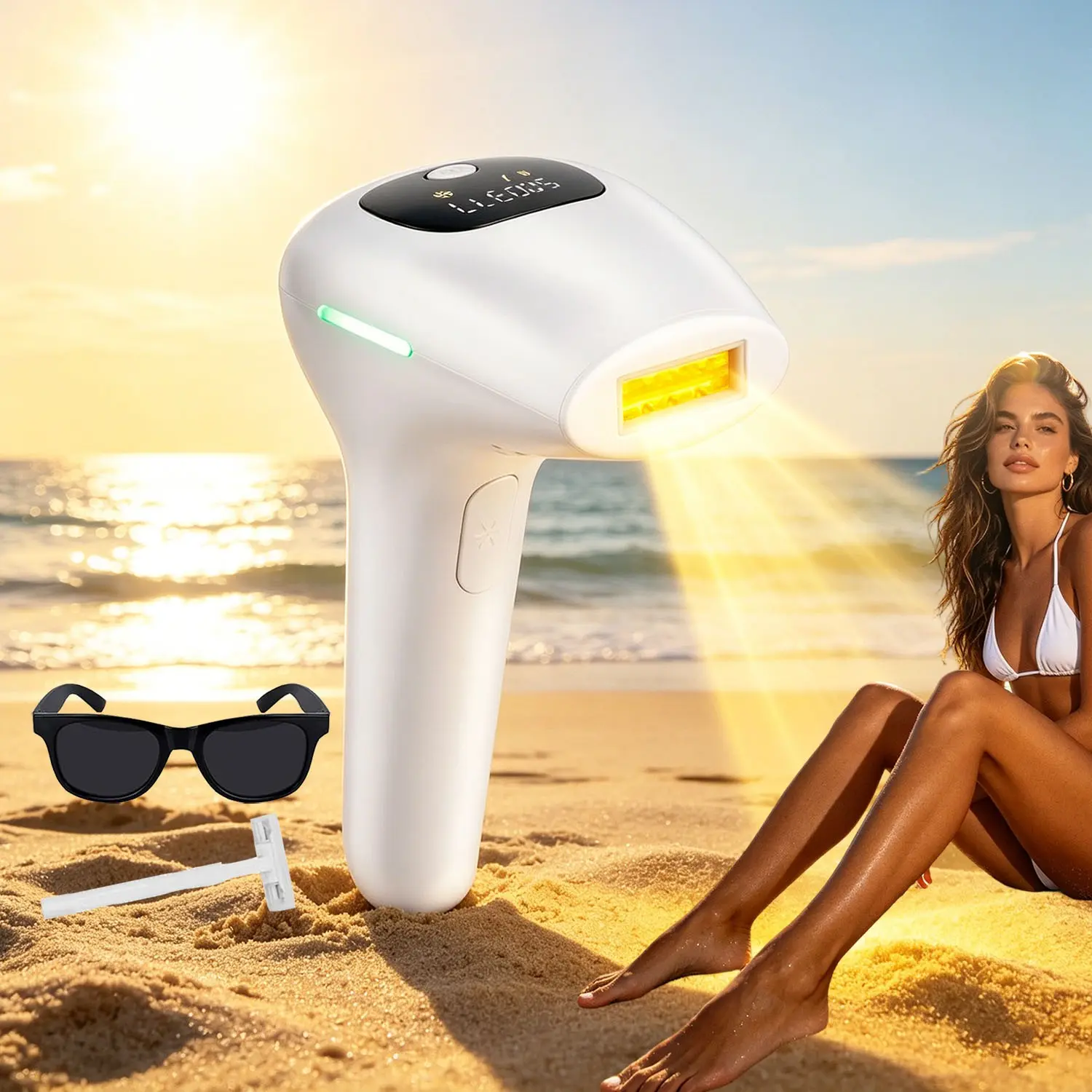 Summer IPL Hair Removal Device with Glasses and Razor for Full Body Laser Epilator Women's Shaver Hair Remover for Women, Best Gift for Girlfriend, Mother, Hair Removal Machine