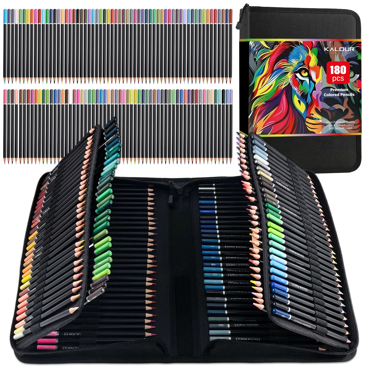 120/180 pcs Colored Pencils Set for Adult Coloring Books, Soft Core Oil-Based with Zipper Case, Art Supplies, Art Kit, Art Craft Kits, Creative Tools, Coloring Pencils for Artists Drawing Sketching Blending Shading, Creative Craft Kit, Crafting Kit