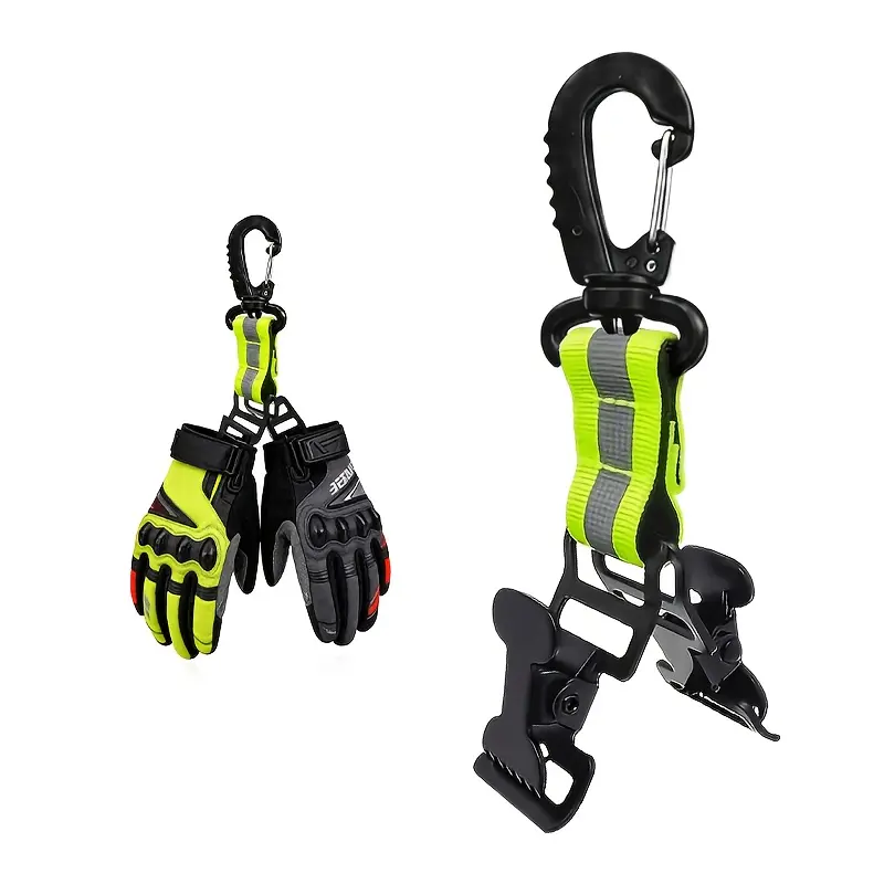 2/4Pcs Nylon Glove Clips, Single Clip & Double Clip Optional, Serrated Non-Slip Grip Design, Reflective Strap High Visibility Stable Anti-Sway Glove Holder, Durable Anti-Drop Work Glove Accessories For Firefighters, Construction Workers