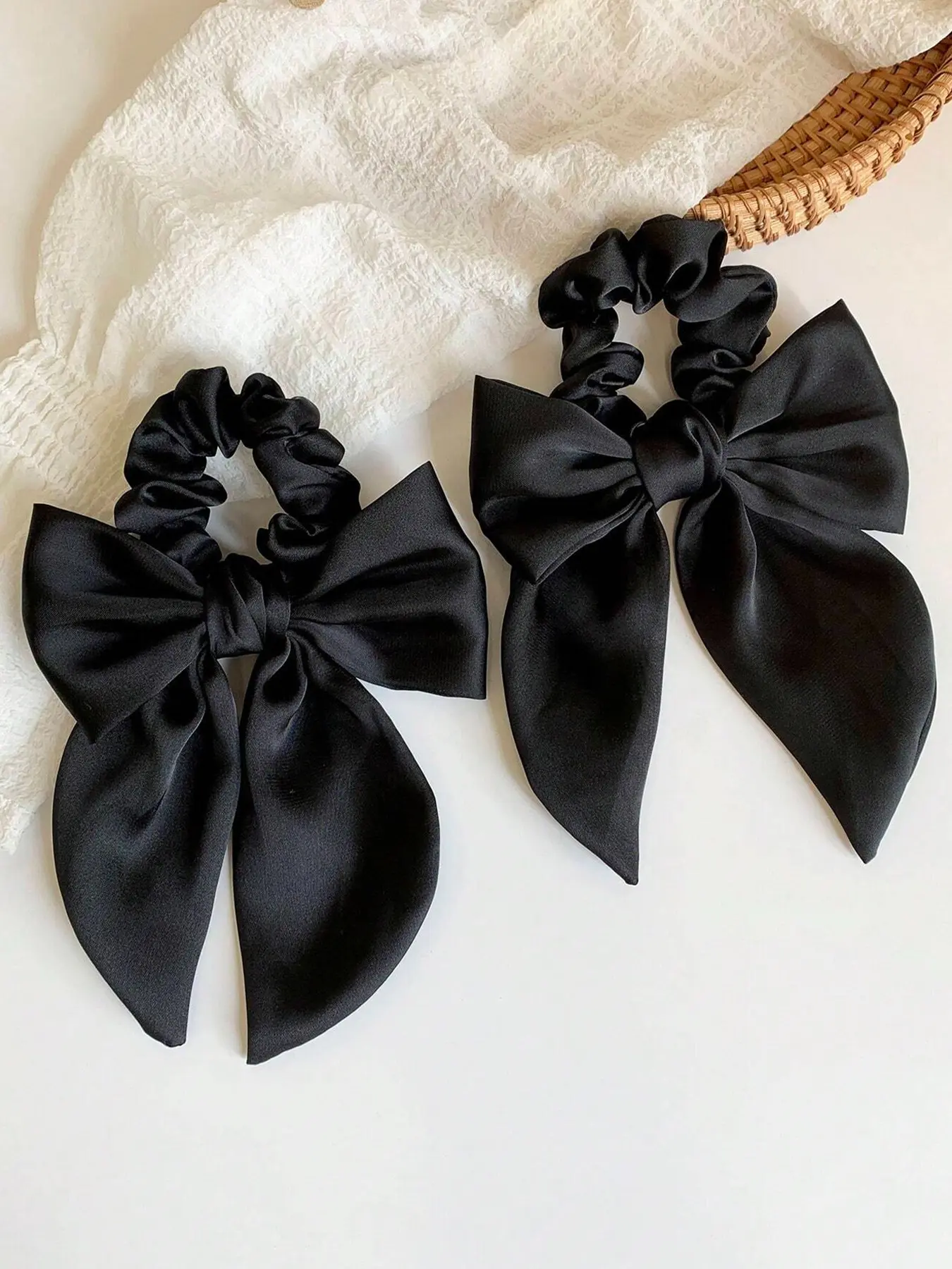 2pcs women's sweet bow headband, simple and fashionable hair accessories, ponytail tied hair, high ponytail, party, afternoon tea, campus, date, office, daily casual hair accessories, Elastic hair accessory
