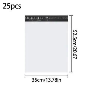 25pcs white courier bags, express mail envelope storage bags, self-adhesive plastic packaging bags, extra-large size suitable for large parcels, clothing packaging bags, commercial courier bags, and mailing transport bags