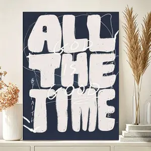 2D Flat, 2D Flat, 2D Flat 1pc God Is Good All The Time Inspirational Quote Wall Art Decor Painting with Solid Wood Frame No Installation Needed Wall Decoration Modern Minimalist Nordic Style Abstract Typography Bedroom Living Room Office Housewarmin