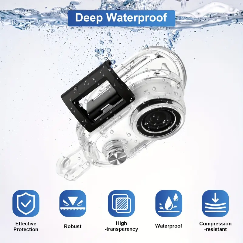 60M/197FT Dive Case for Insta360 GO 3/GO 3S, Underwater Housing Protective Shell with High-Transmission Glass Lens for Diving, Snorkeling, Surfing, Swimming