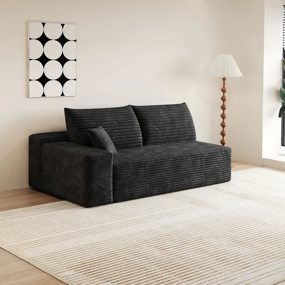 Littleox Y159-3SEAT-LEFT-BLACK-SOFA