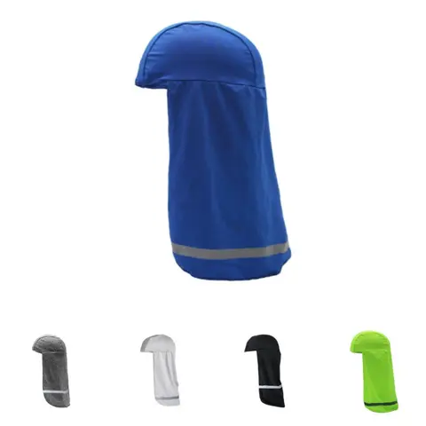 2-Piece Soft Polyester Helmet Liner with Long Tail, Cool and Comfortable Breathable Material, 360° Sun Protection Neck Guard, Reflective Strip, Quick-Dry, Elastic Fit for Most Heads, Gentle Touch for Family Members Fishing, Camping