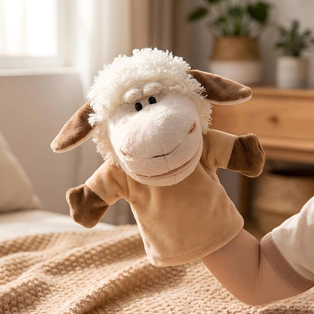 Cute Sheep Puppet Funny Ranch Animal Hand Puppets Cute Soft Stuffed Sheep Puppet Story Toy Puppets Role Play Show Game Storytelling Interactive Entertainment Playtime Fun Birthday Gifts