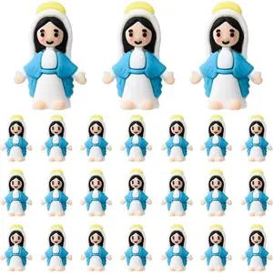 30/50/100pcs Virgin Mary Mini Statues, Catholic Religious Decor, Holy Figurines Bulk, Church Party Favors, Spiritual Home Ornaments