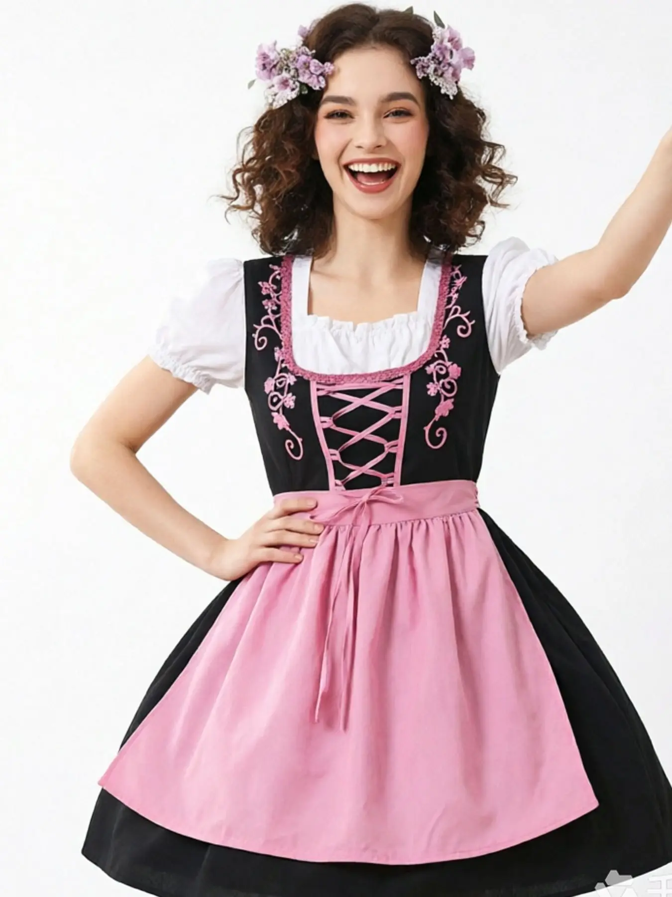 Oktoberfest Dirndl Short Skirt Outfit Women German Bavarian Beer Festival Costume