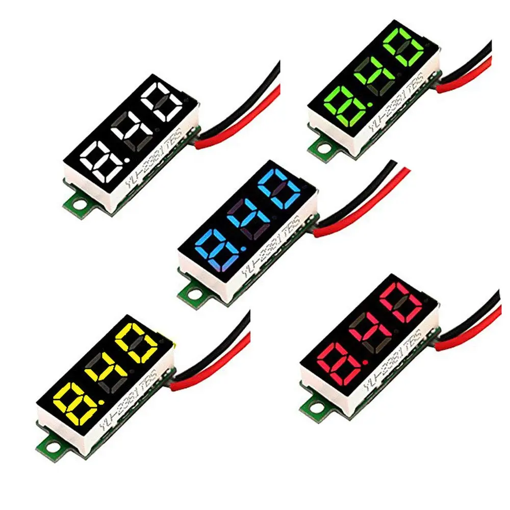 Tester, 2.5V-30V Mini Digital DC Voltmeter with 0.28 inch LED Display (5 Pcs)
