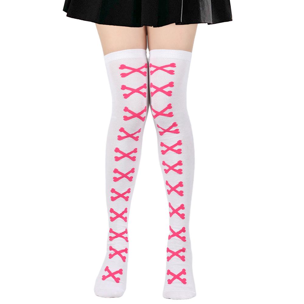 3 pairs Over-The-Knee Black White Pink Lolita Stockings