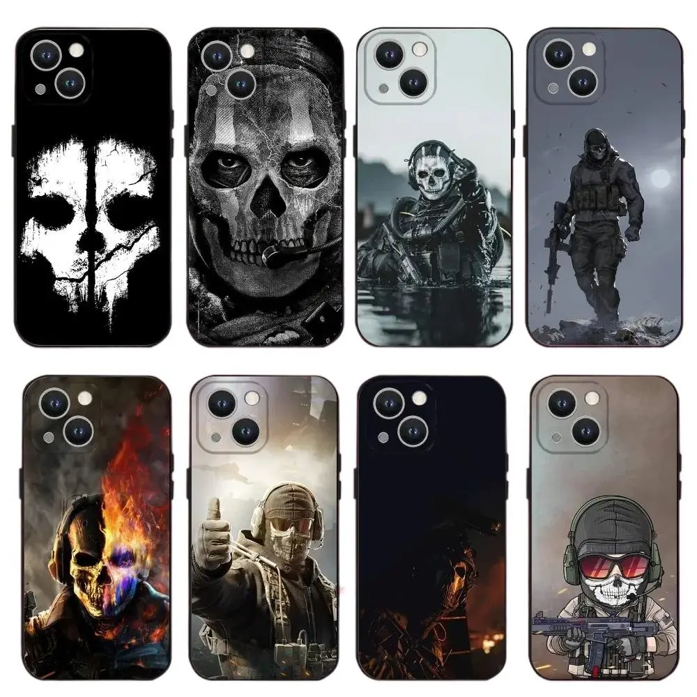 C-COD Call Of D-Duty Ghost Phone Case For iPhone 17 Promax 17E 16 15 14 13 12 11 Pro Max Plus Air & Samsung Galaxy S26 S25 S24 S23 S22 S21 FE Ultra Plus Anti-Fall Transparent shockproof protection Soft silicone Back Cover